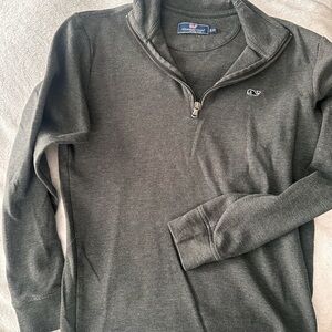 Vineyard Vines Charcoal Zip-Up Sweater
